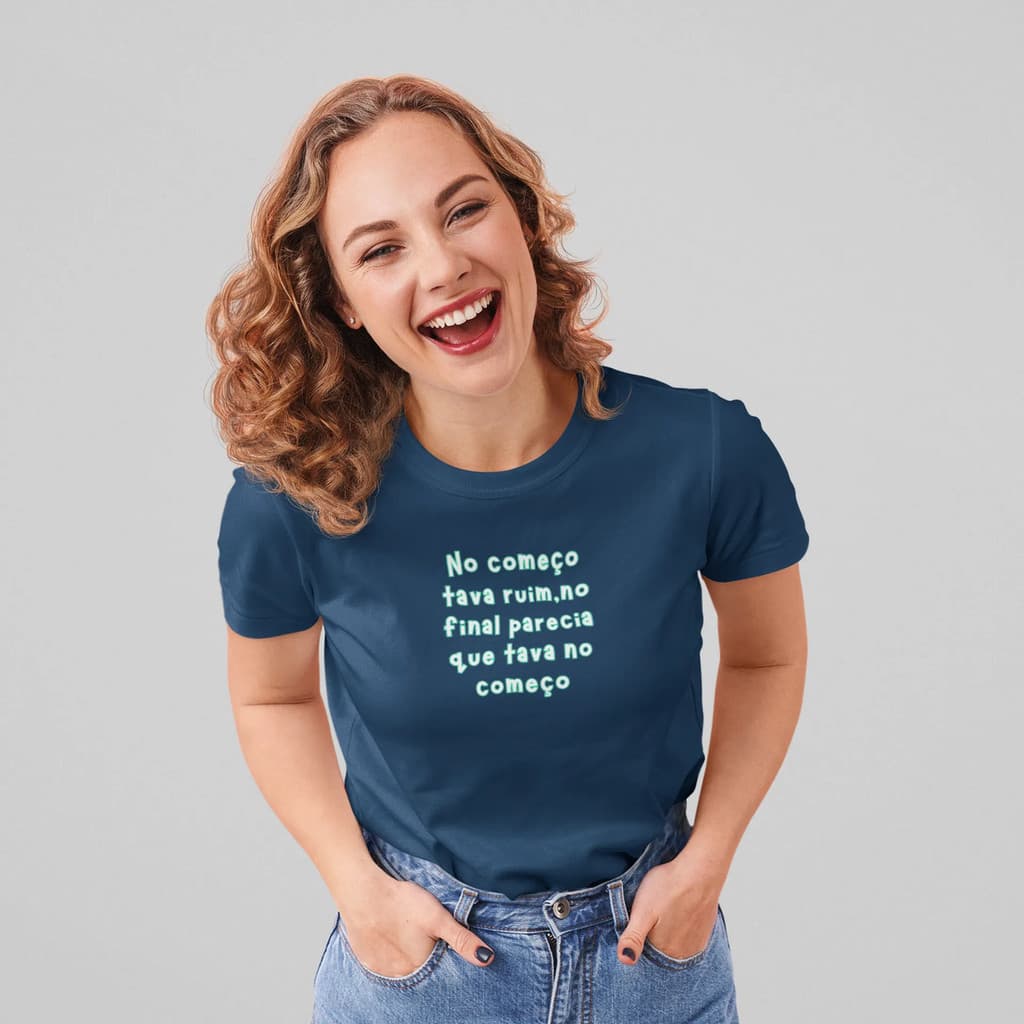 Camiseta Moda Feminina Tava Ruim Camisa 100% Algodão