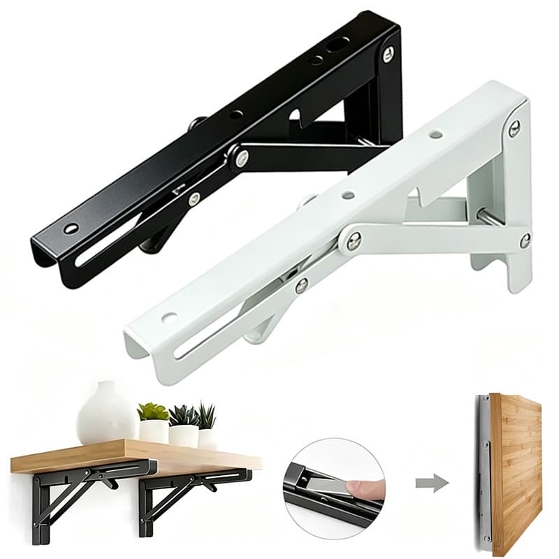 Kit 2 Suporte Francês Dobrável Reforçado Peças Instalação Simples Suporte Angular Para Móveis