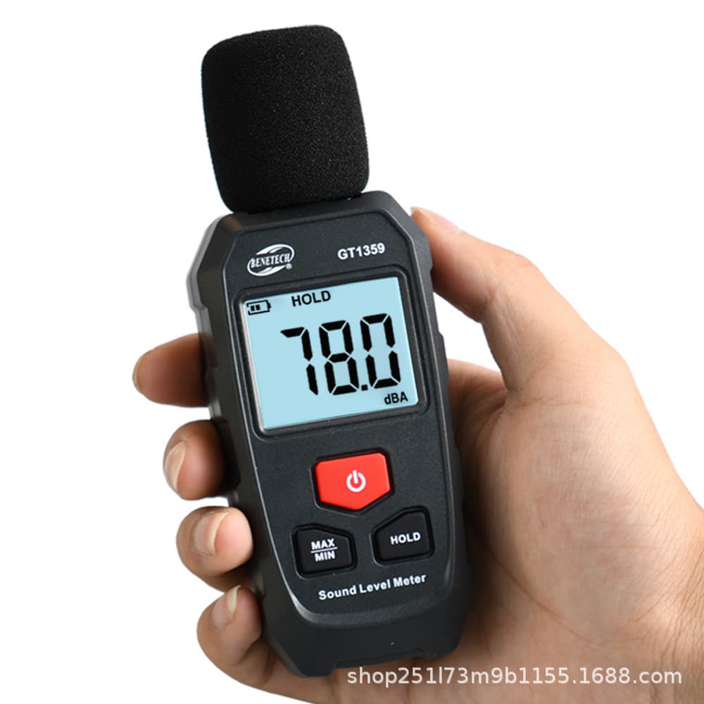GT1359 Medidor de decibéis de alta precisão Medidor de ruído ambiente Detector de ruído Mini medidor de ruído