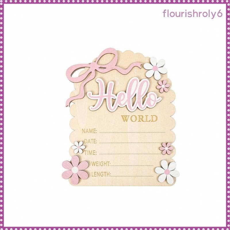 [Flourishroly6] Placa De Marco Para Bebê Com Fita Anúncio De Nascimento De Madeira Bem-Vindo Pequeno Sinal Recortado Fof