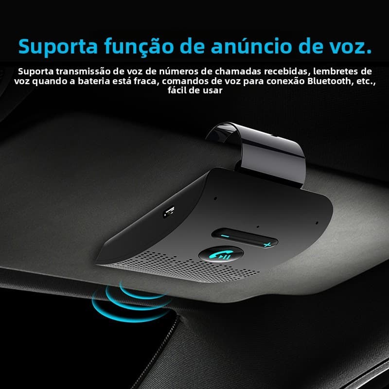 SP09 Viseira solar para carro Bluetooth Chamada viva-voz V5.0 sem fio Um para dois dispositivos de chamada de carro