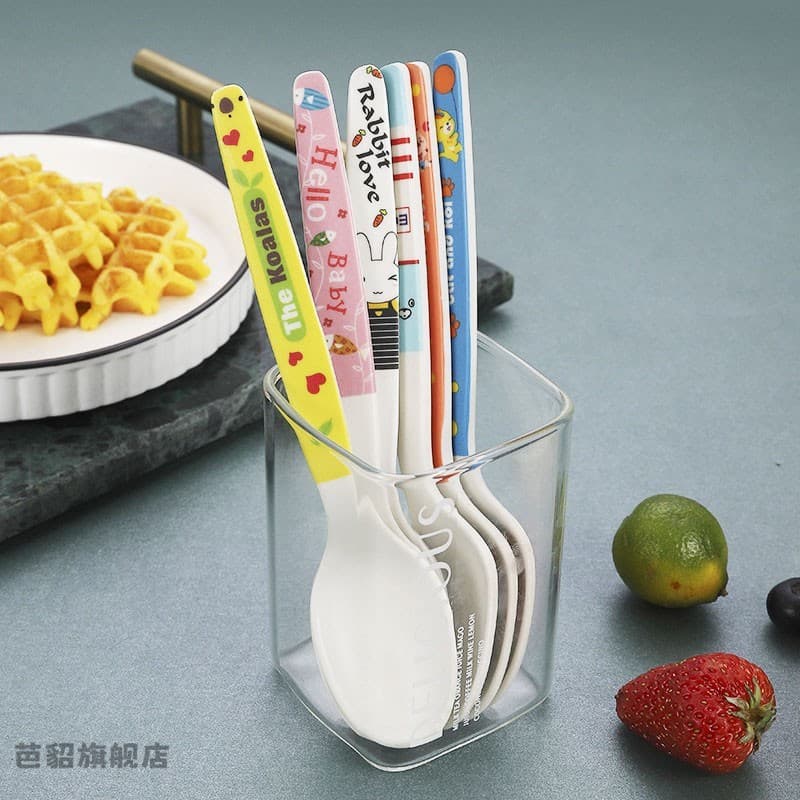 Colher para comer bebê colher de sopa infantil Anti-escaldante jardim de infância feminino alimentação doméstica arroz S