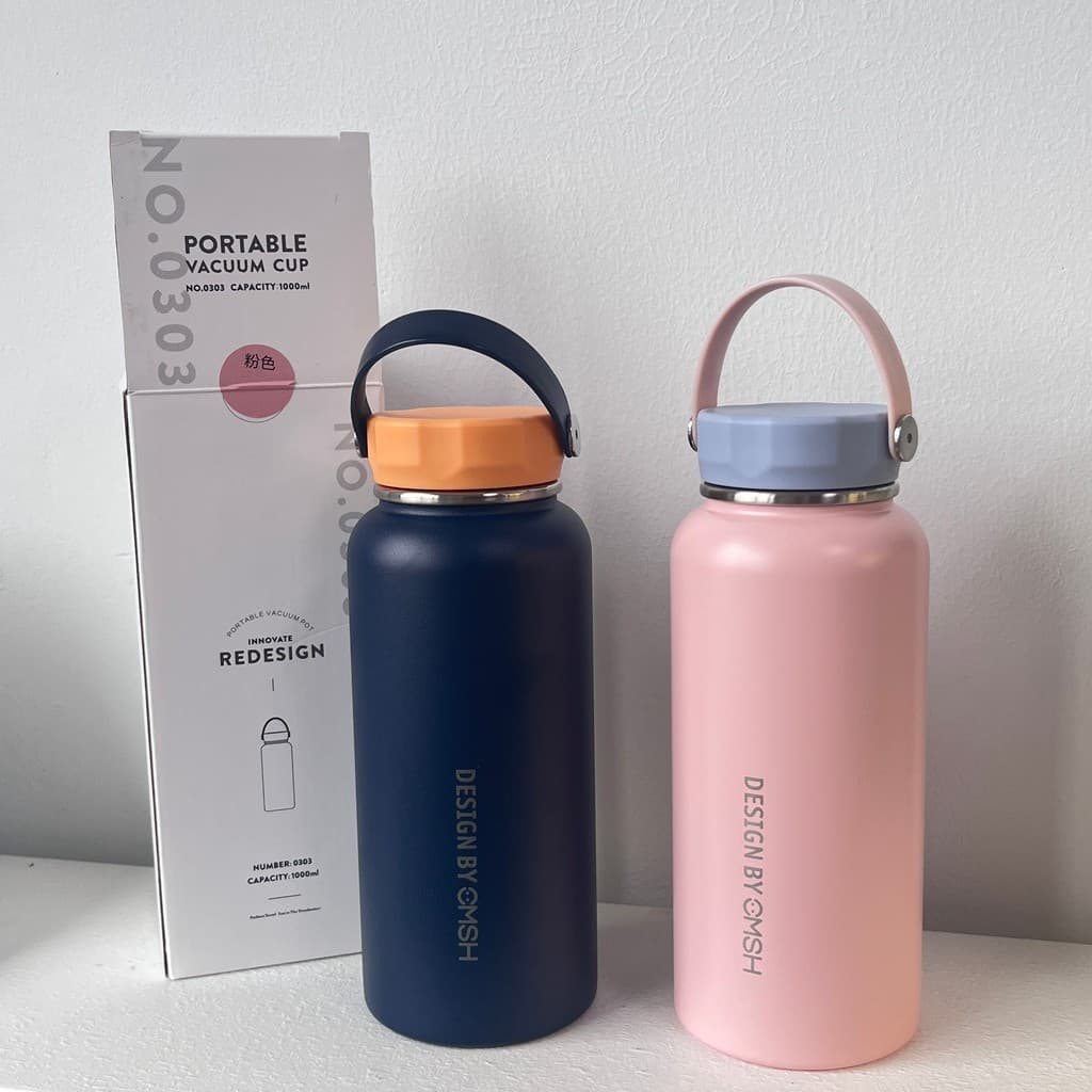 1.000ml 304 Aço Inoxidável Morandi Soft Mist Color Matching Thermos Cup Copo de Água