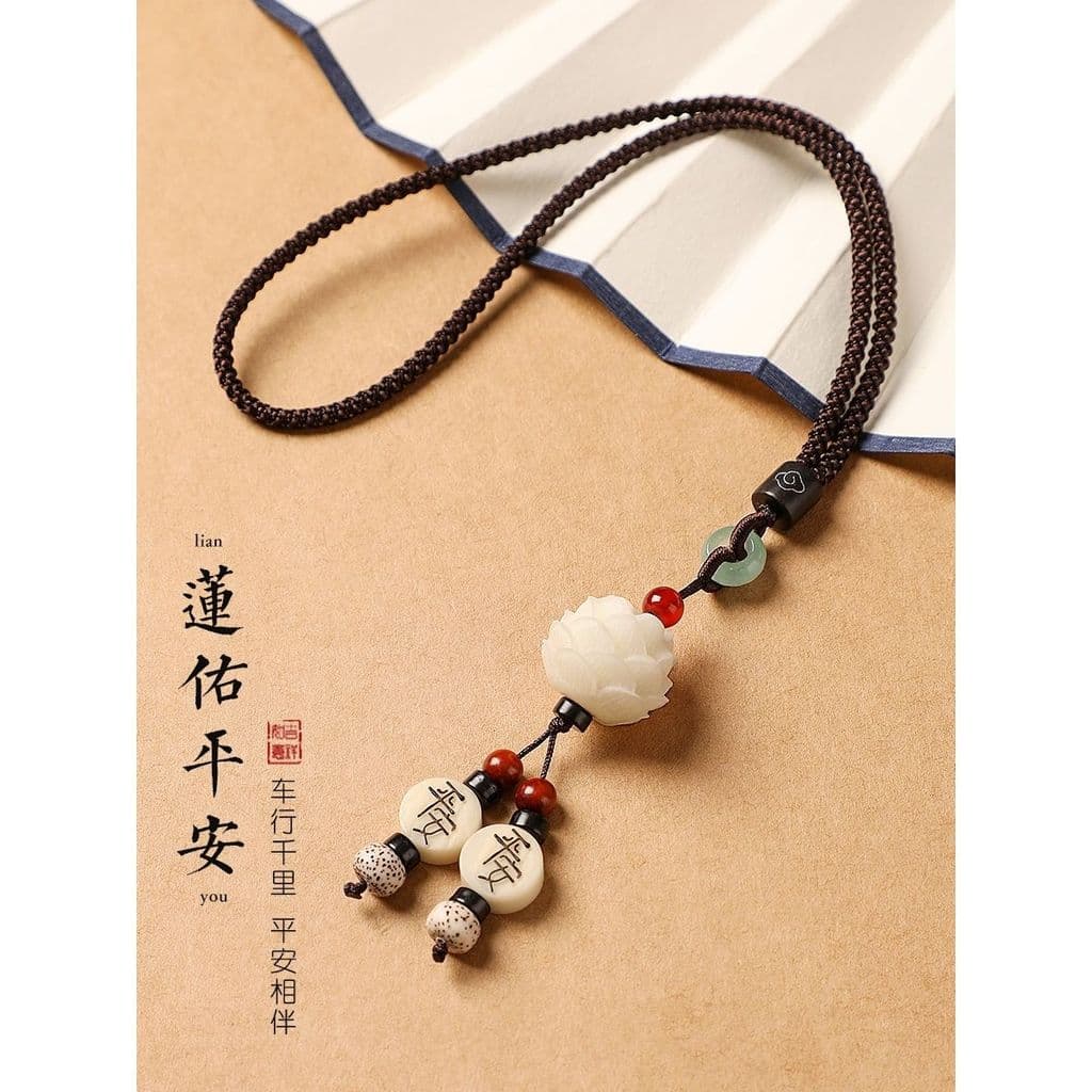 Pingente de Carro Bodhi Lotus, Ornamento de Carro de Alta Qualidade para Homens e Mulheres, Amuleto para Viagens Seguras