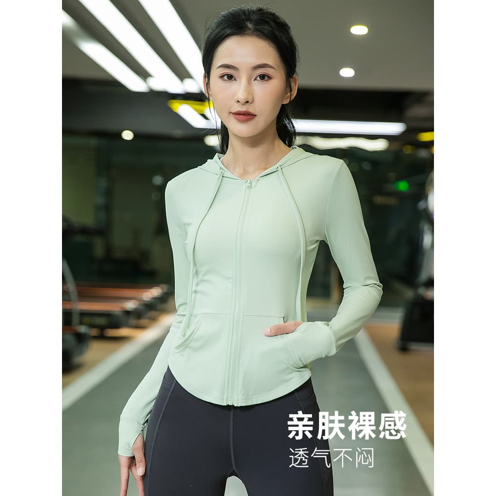 2026 primavera verão novo estilo Yoga jaqueta esportiva senhoras de secagem rápida Hoodie nu roupas de Fitness ciclismo