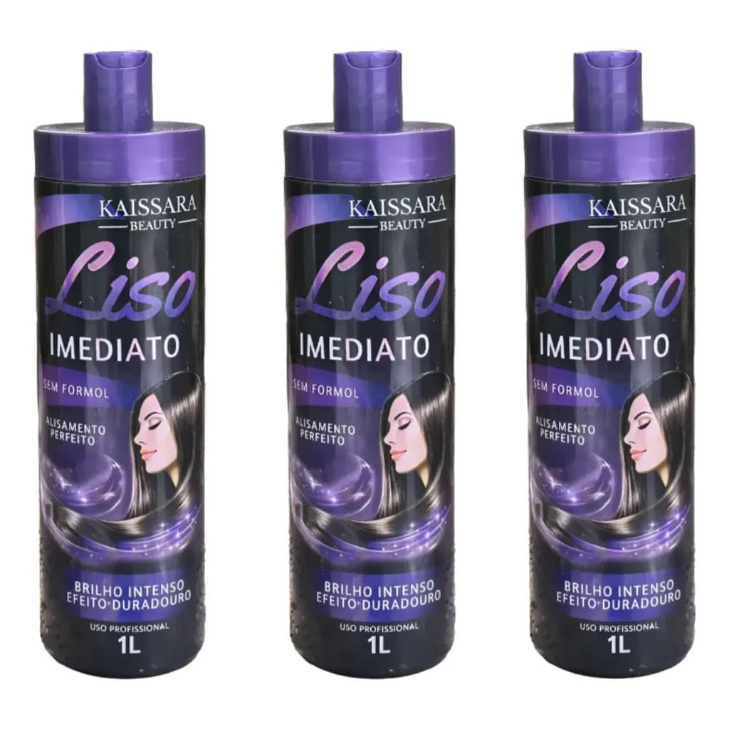 Kit 3 Progressiva Liso Imediato Kaissara Sem Formol 1 Litro