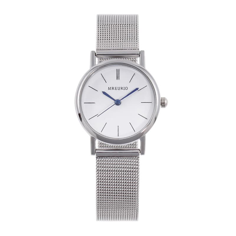 Venda quente nórdico simples azul agulha malha com pulseira de aço senhoras relógio masculino casal relógio de quartzo