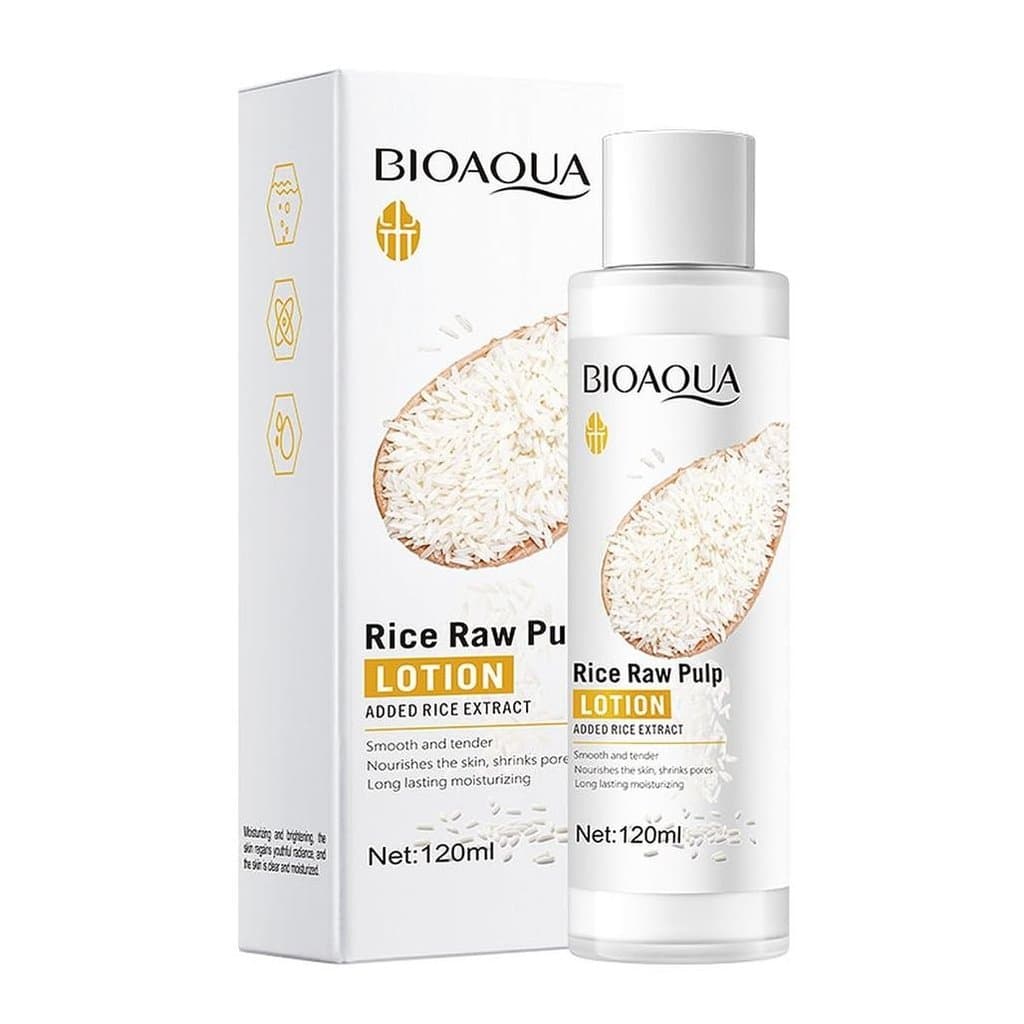 Loção de Polpa de Arroz BIOAQUA, Suavizante e Hidratante de Longa Duração, 120ml