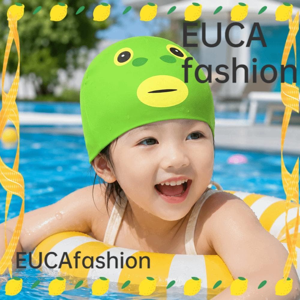 Touca De Natação De Silicone EUCAFASHION , Chapéu À Prova D'água De Desenho Animado , Boné Engraçado Com Estampa De Anim