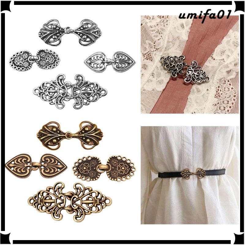 [Umifa] 4 Peças Fecho Prendedor Liga Vintage Capa Cardigan Clipes Medieval Xale Botão Acessório Adequado Para Princesa S