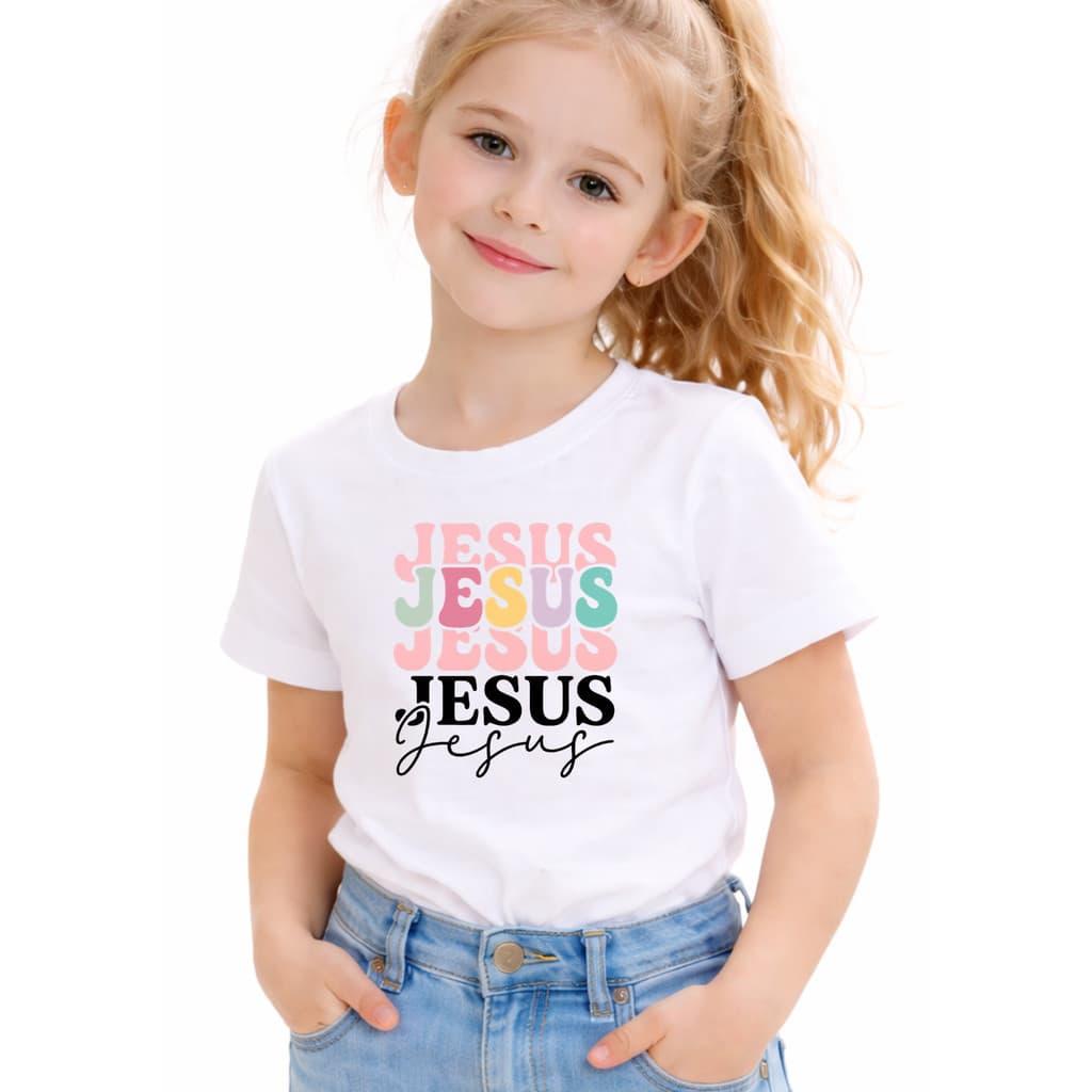 Camiseta Camisa Infantil Criança Unissex Jesus Envio Imediato 100% Algodão
