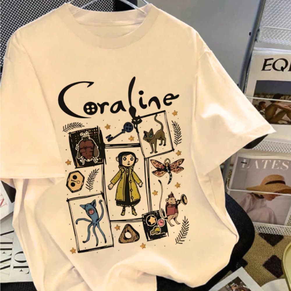 Camisa Camiseta Unissex Coraline Qualidade  Despache algodão blusa