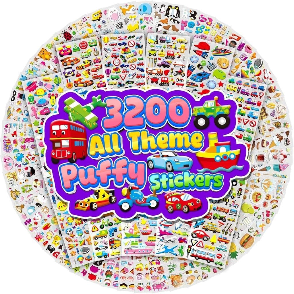 Adesivos 3D Para Crianças E Bebês , Inchados Com Mais De 3200 Scrapbooking Bullet Journal . 64 Folhas De Animais Designs
