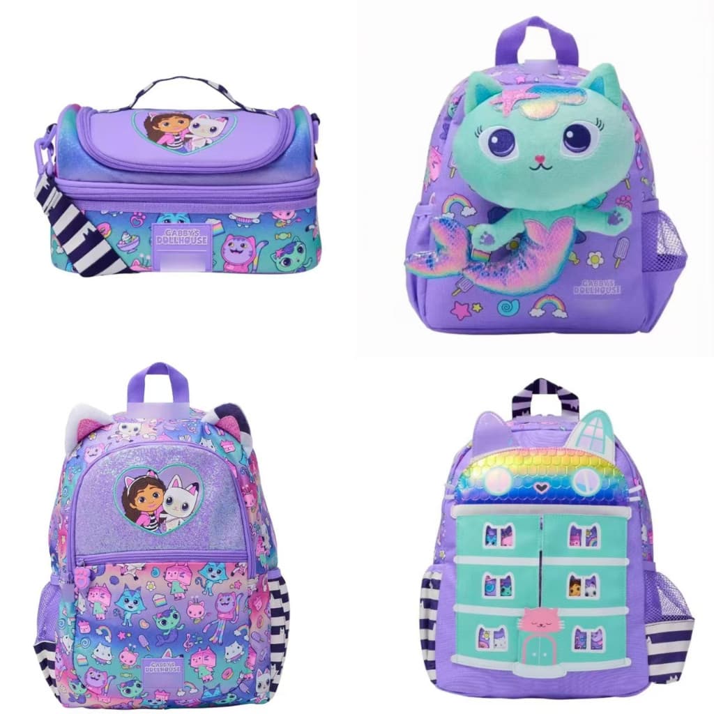 Mochila Escolar Gabby Roxa Australiana para Alunos do Ensino Fundamental