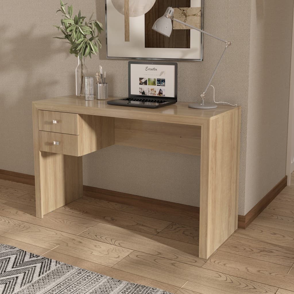 Mesa com 2 Gavetas para Home Office 117x74cm ME4123 Amêndoa
