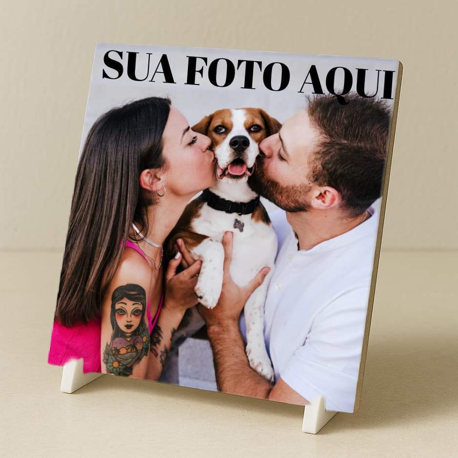 Azulejo personalizado com sua foto tamanho 15x15cm.