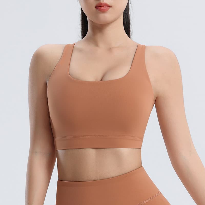 Sutiã esportivo feminino com almofada no peito Fitness correndo roupa interior colete sem costura respirável suporte Yog