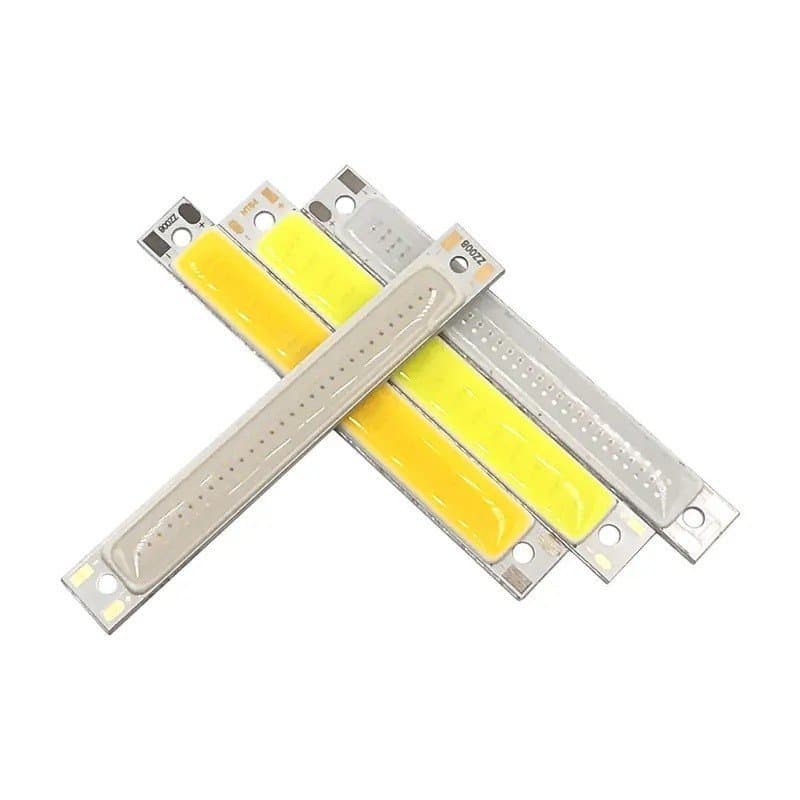 10 peças de luz LED COB 60x8mm 2V 3V, barra de luz com chip integrado 3.7V, cores branco quente, frio, azul, vermelho, 1