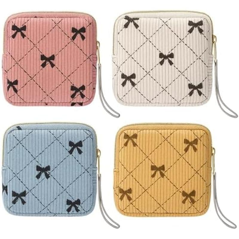 Paterrerr 4 Peças Bolsa De Período Para Meninas Adolescentes Armazenamento De Guardanapo Sanitário Portátil De Veludo Al