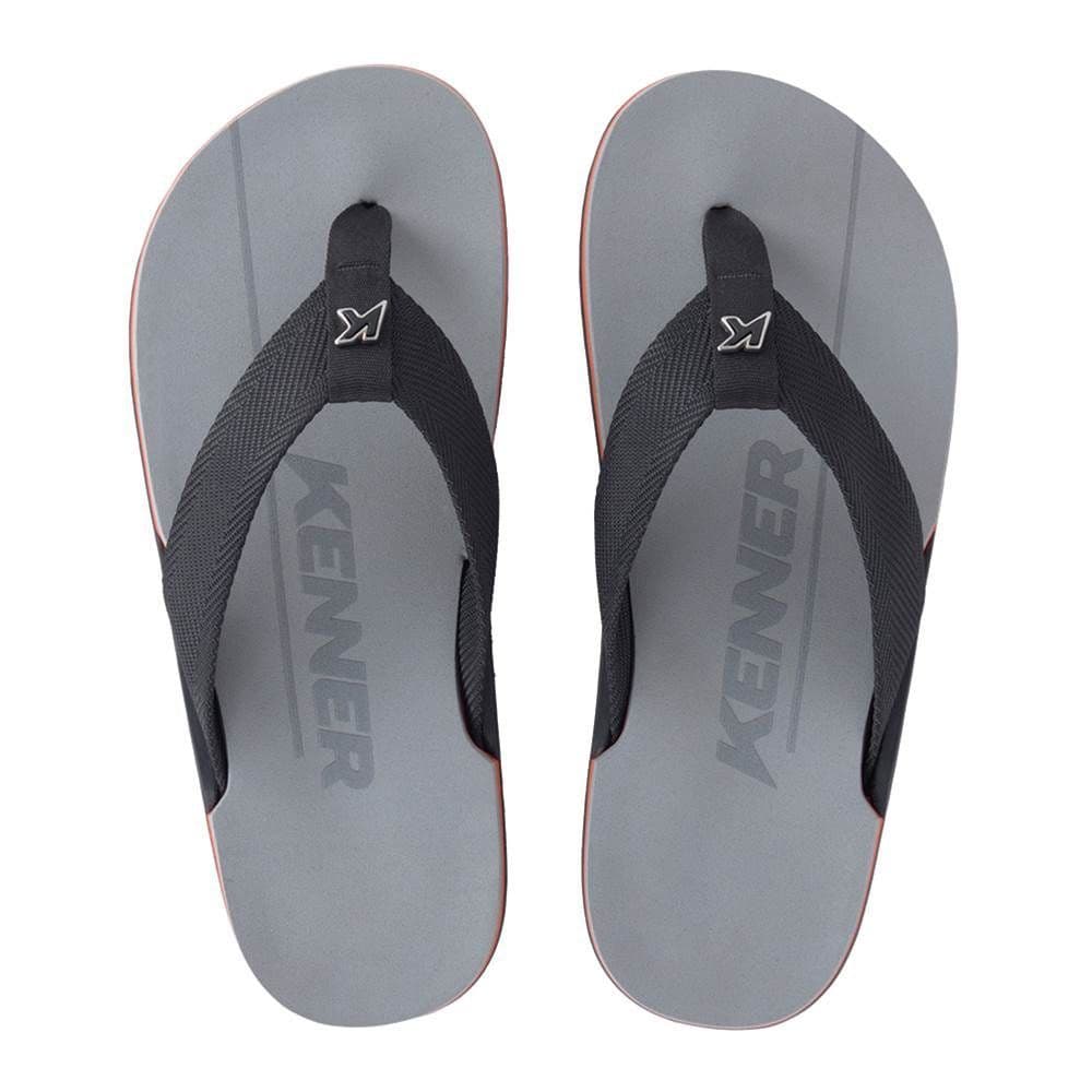 Chinelo Sandália Kenner NK6 Pro Cinza Laranja