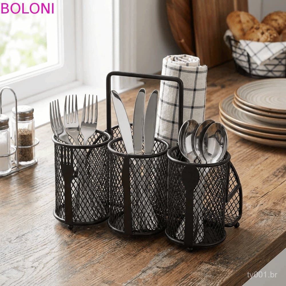 Suporte para utensílios de mesa, suporte multifuncional de grande capacidade para armazenamento de utensílios de mesa, s