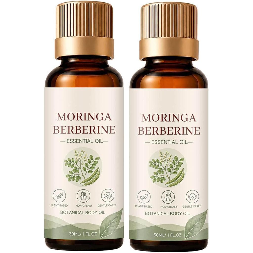 Óleo de Moringa e Berberina, Sérum Hidratante Corporal com Extrato Vegetal, Óleo Reparador Leve e de Longa Duração, Óleo