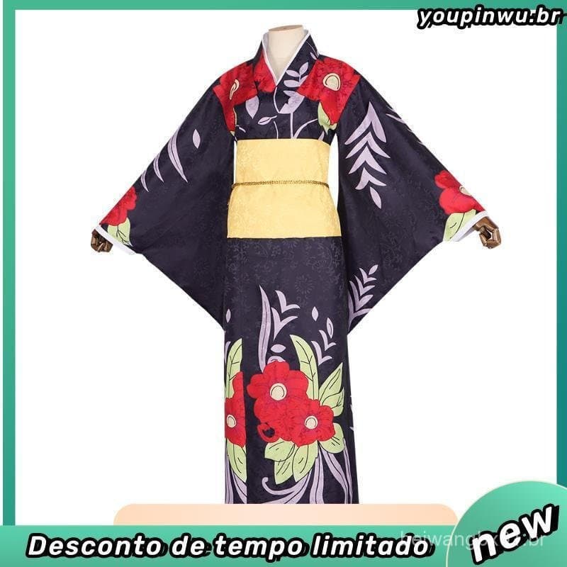 Fantasia de Cosplay de Demon Slayer Tamayo, Kimono Yukata Japonês para Apresentação de Halloween DLOQ VOKV