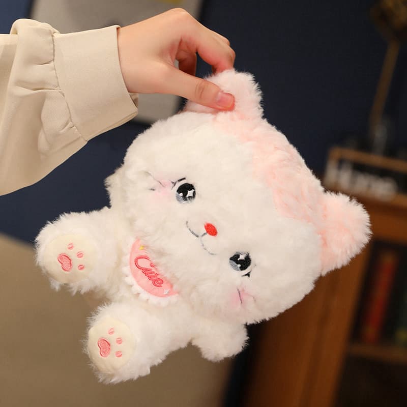 Bonito rosto grande gato boneca Ragdoll boneca de pelúcia cachecol gato casal gato enviar meninos meninas presentes de a