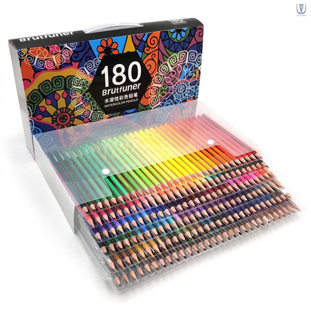 Conjunto de lápis aquarela de 48/72/120/150/180 peças, lápis pré-afiados solúveis em água, adequados para estudantes, ar