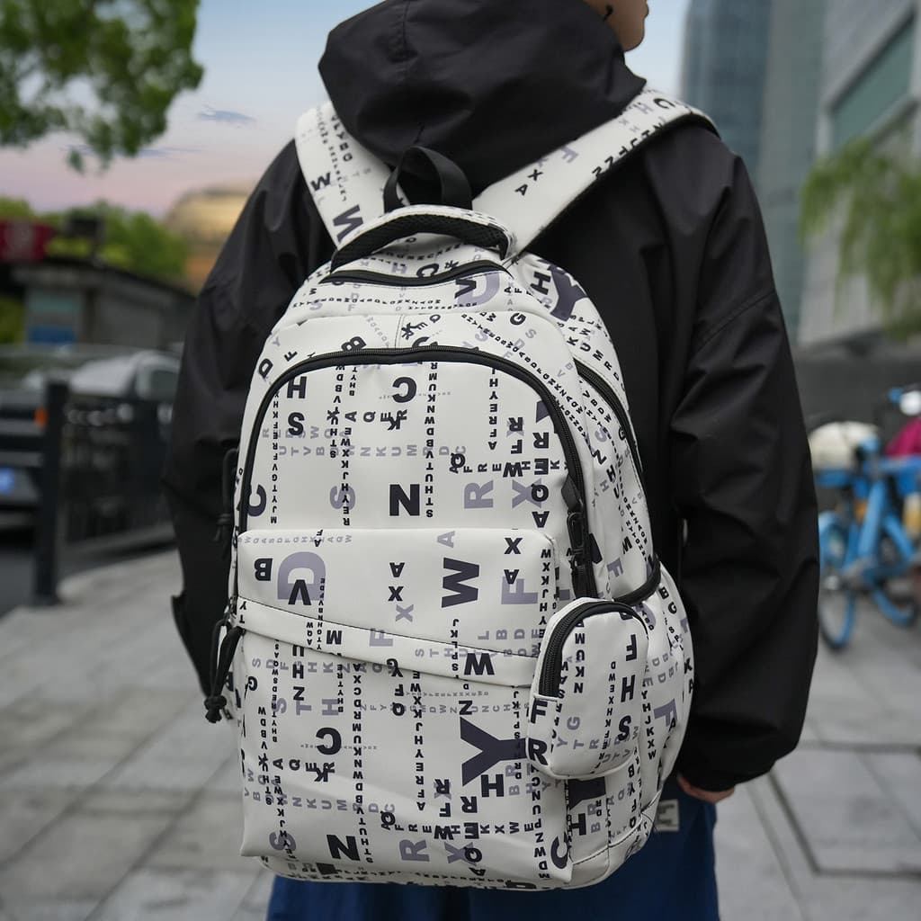 Mochila elegante e moderna de grande capacidade para meninos, adequada para estudantes do ensino fundamental II, médio e
