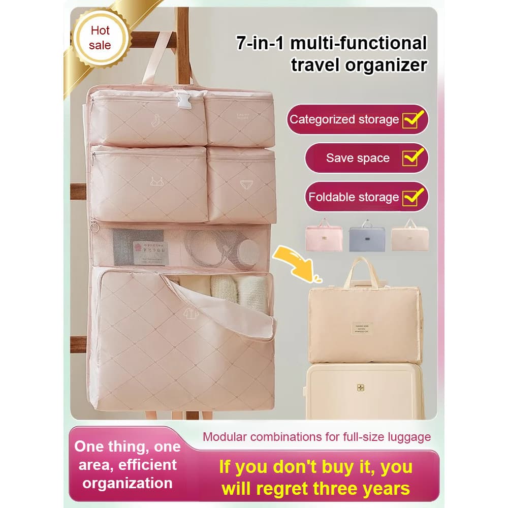 【Ideal para Viagem】[Tudo em Um] Viaje Multifuncional Siete En Uno Bolso Organizador/Saco/Viagem Bolsas/Organizador de Ro