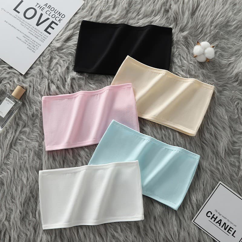 Bralette Sem Costura Antiderrapante Superior De Tubo Alças De Algodão Para Meninas Adolescentes