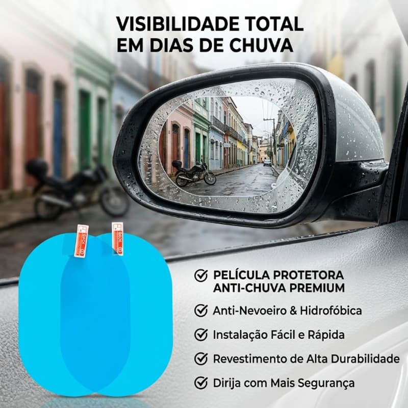 (UM PAR) 2 UNIDADES PELÍCULA PROTETORA PARA CARRO / ANTI-EMBAÇAMENTO/ANTI-NEVOEIRO/CHUVA/RETROVISOR