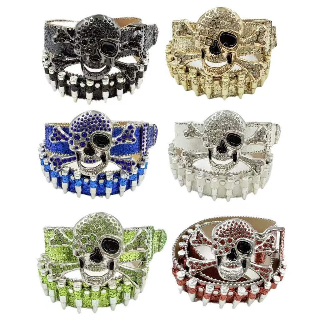 2026 novo estilo crânio Punk cinto decorativo estilo incrustado strass na moda cinto rebites moda cinto20260719