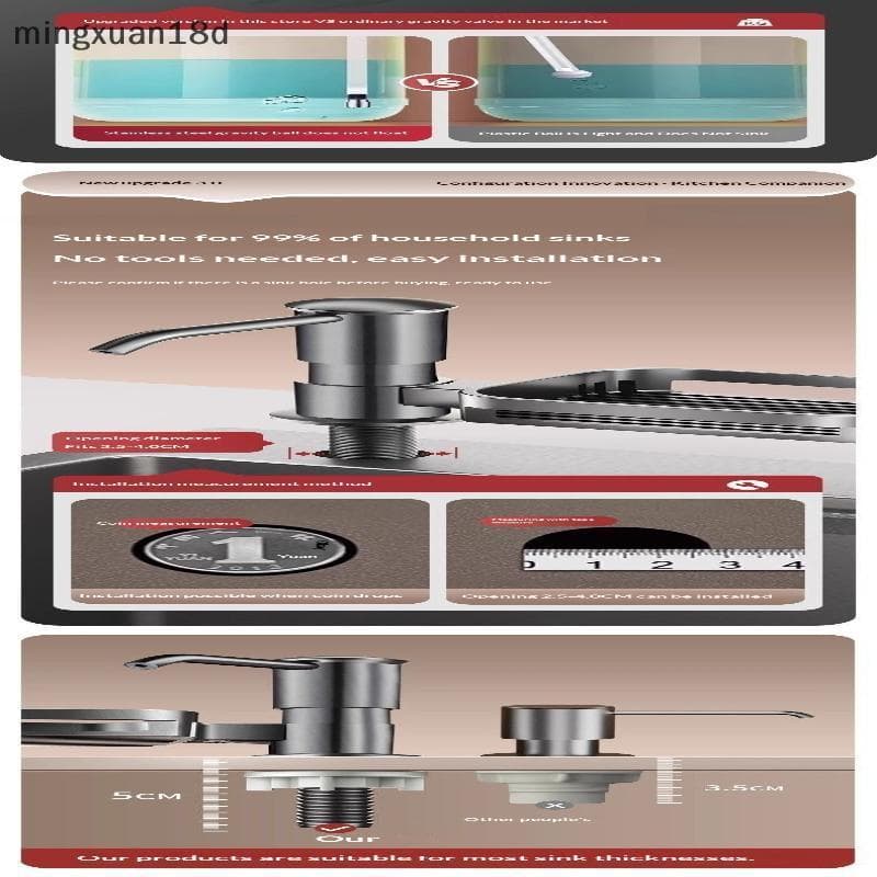 Dispensador De Sabão Para Pia De Cozinha ming Tubo De 1M Aumenta PRO 12cm Universal [COD]