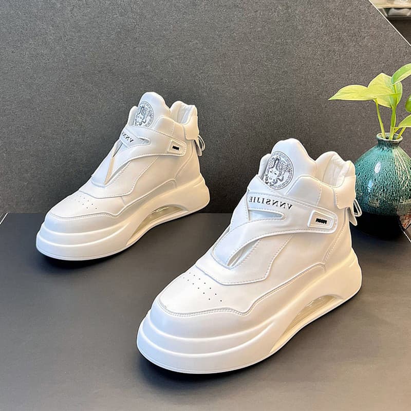 Sapatos com almofada de ar Sapatos casuais de cano alto Tênis com aumento interno