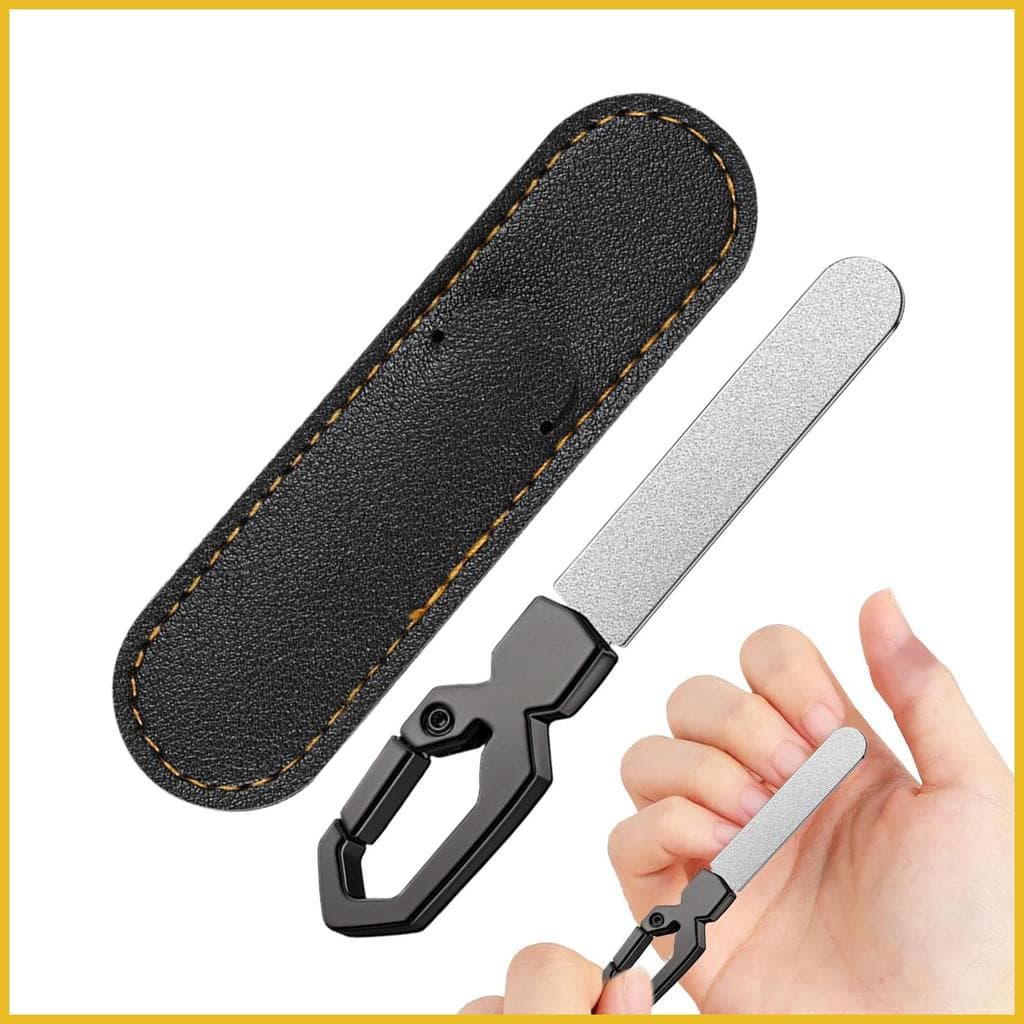 Lixa De Unha Dupla Face , Amortecedor De Manicure Com Gancho Para Chaveiro , Reutilizável Estojo Idosos , Adultos E Home