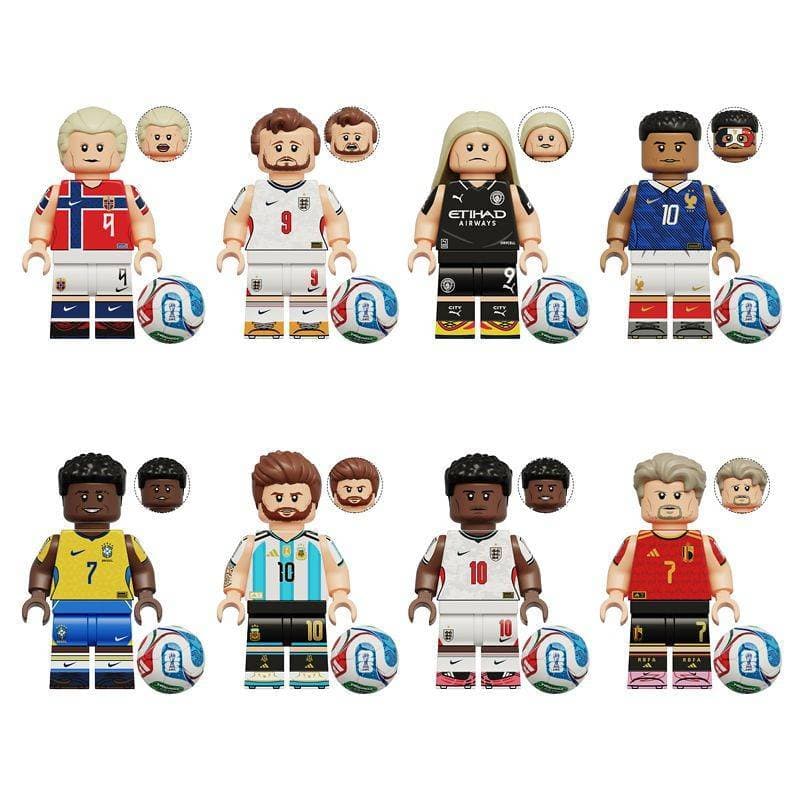 Harland minifigura Debrad futebol interno Mbape camisa ornamentos Messi figura bloco de construção brinquedos