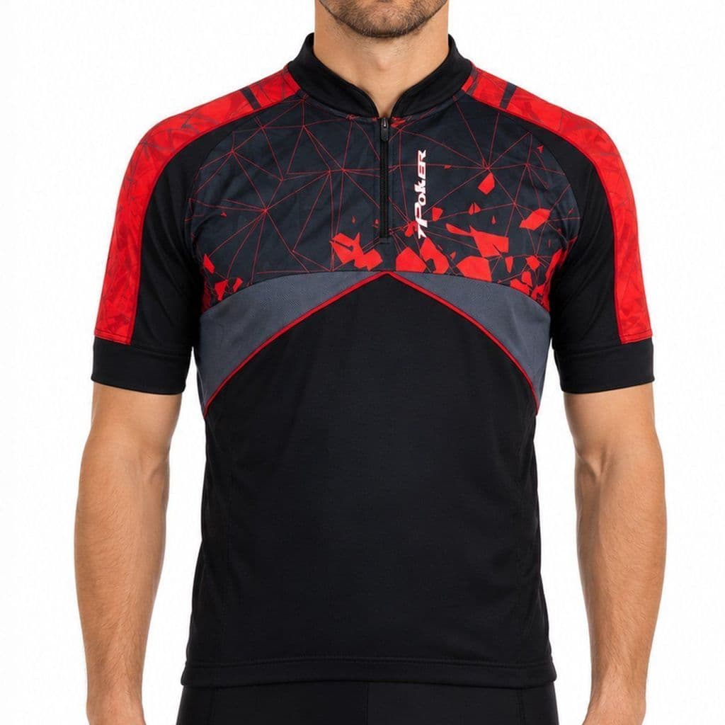 Camisa de Ciclismo Poker Chaos Preta