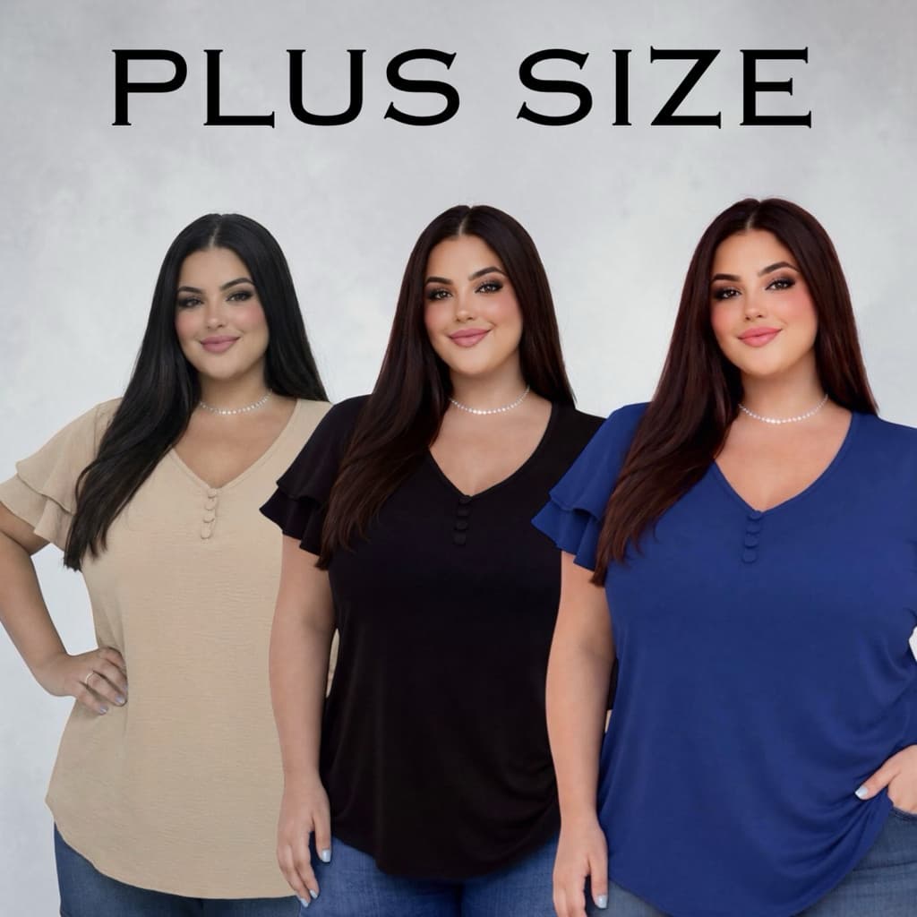 Blusa Plus Size Feminina Babado Duplo Soltinha Duna Elegante GG G1 G2 G3 44 ao 54