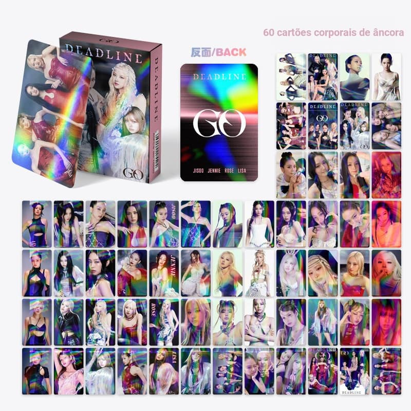 60 Peças/Conjunto de Photocards Lomo a Laser Dupla Face do Kpop Idol BLACKPINK DEADLIDE para Coleção de Fãs 1DME