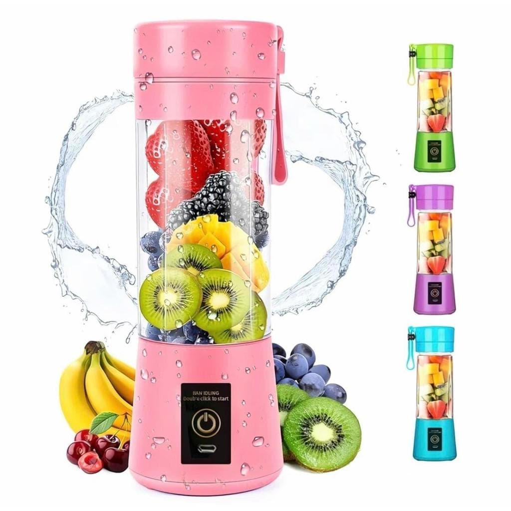 Mini Liquidificador Portátil Recarregável Micro Usb Com 6 Lâminas 380ml