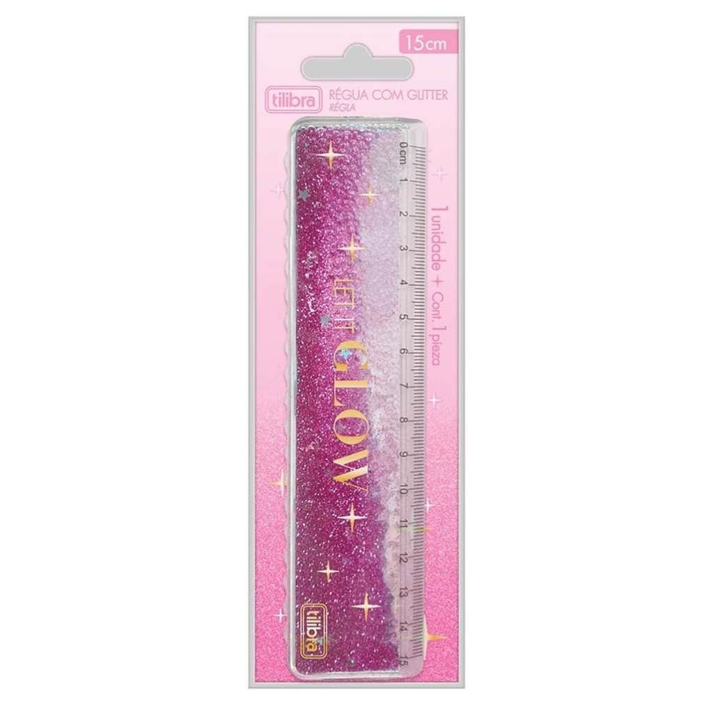 Regua 15cm Glitter Glow Tilibra Un