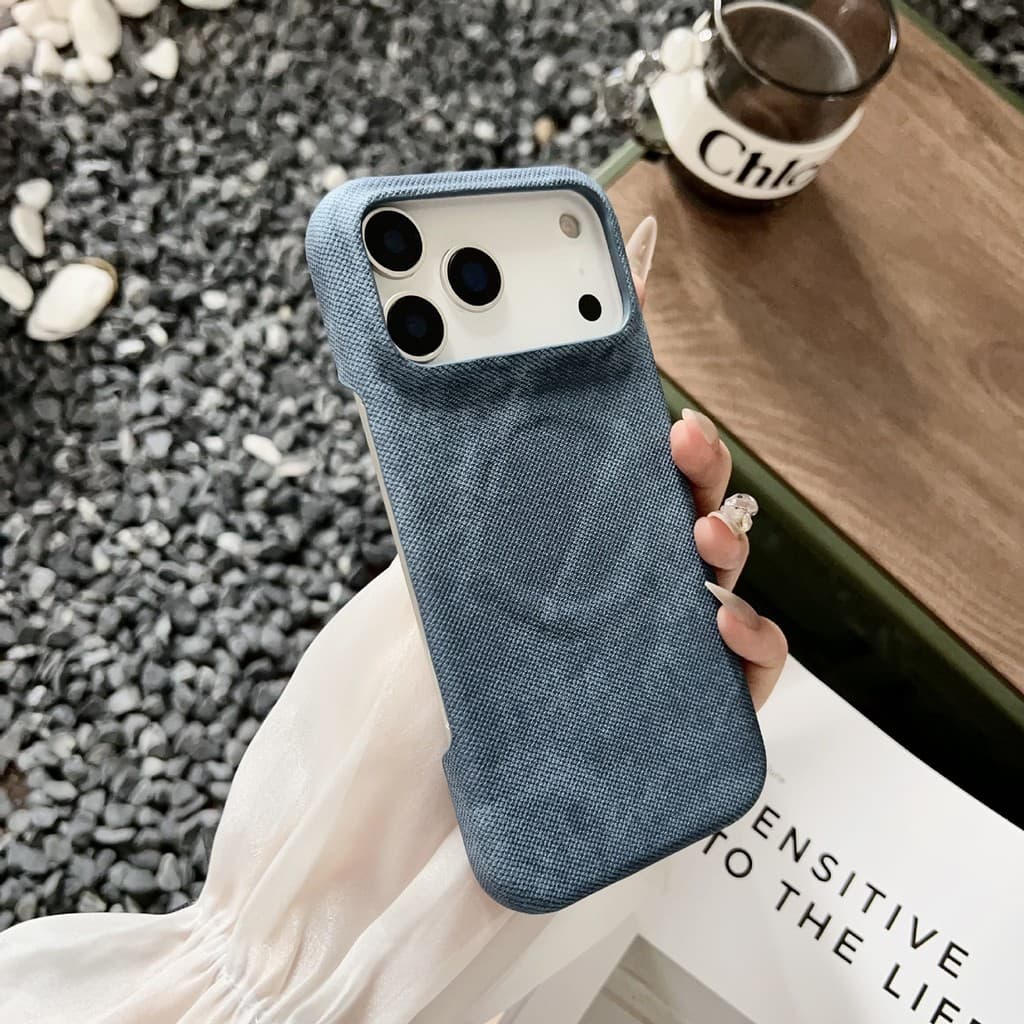 Capa De Couro Com Padrão Jeans De Carregamento Sem Fio Para iPhone 17 Pro Max 16 Plus Air Hard PC Anti-Queda Protetora C