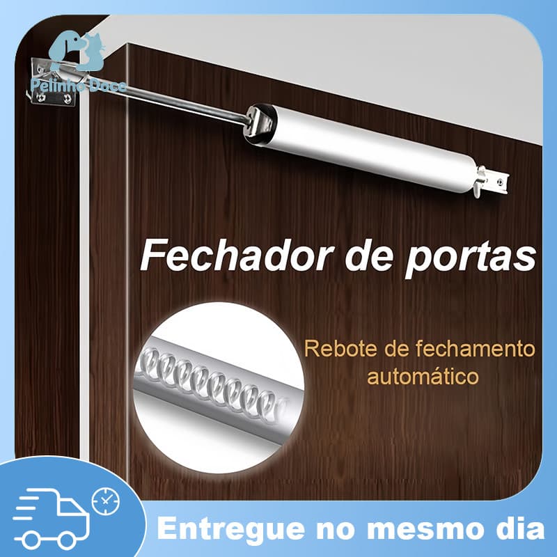 Dispositivo de fechamento automático de porta deslizante pneumática com amortecedor para uso doméstico