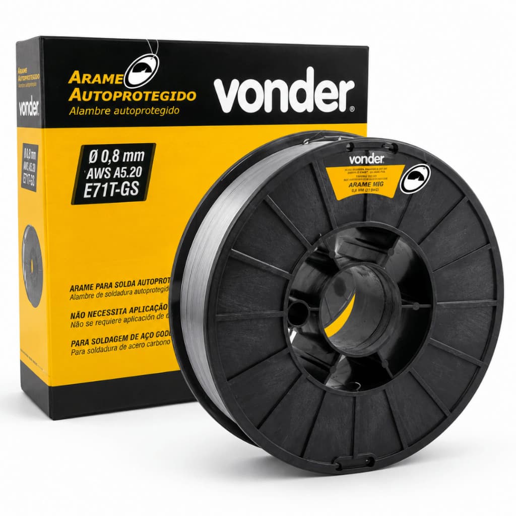 Arame Solda Mig Autoprotegido Carretel 0,8mm Sem Gás 5kg