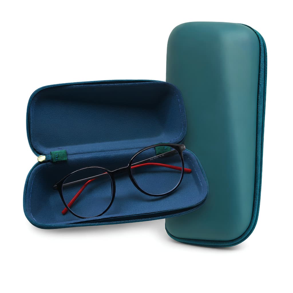 Estojo Caixa Case Com Zíper Para Óculos Protetor Capinha Verde