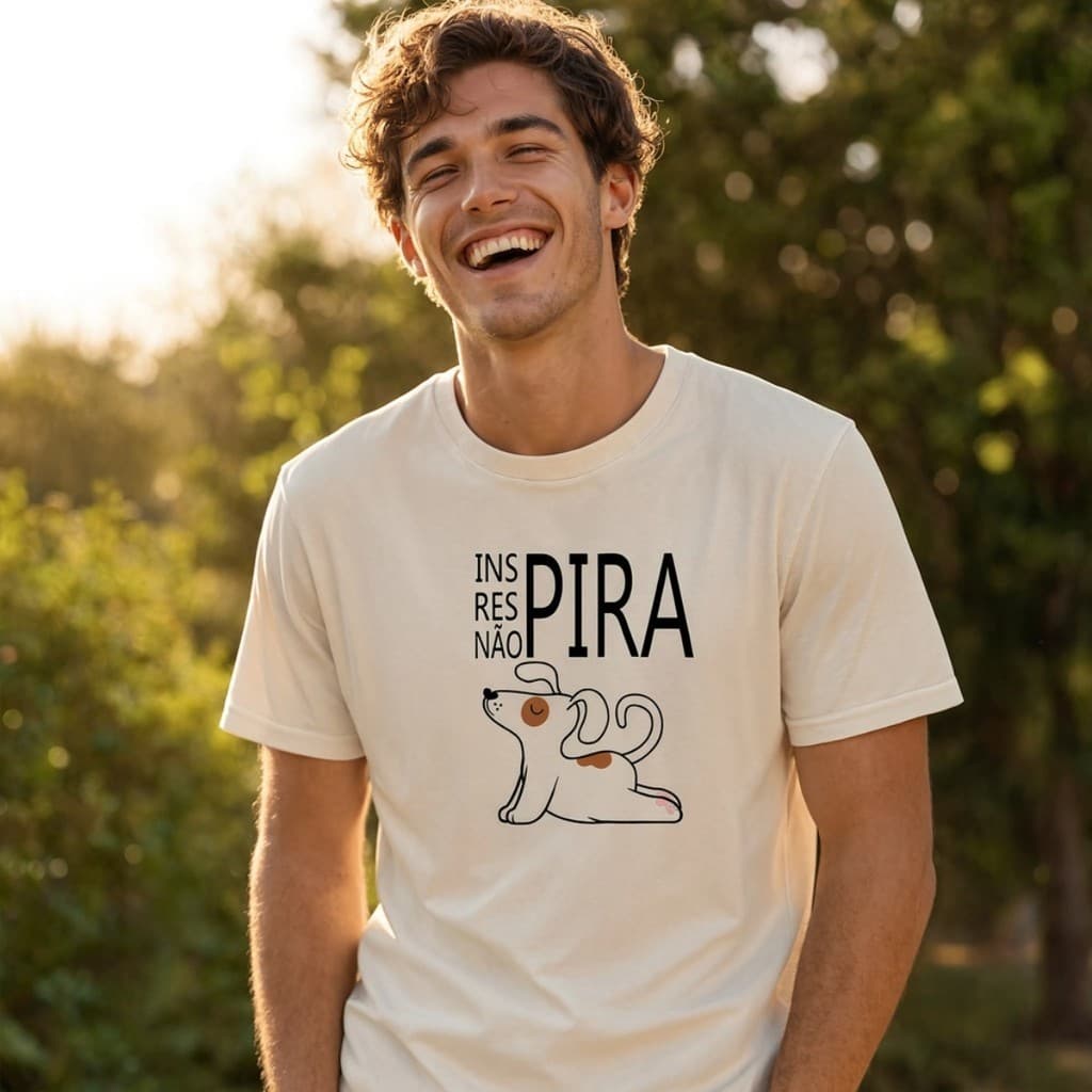 Camiseta Cachorro Yoga Inspiração Pira Algodão Confortável Estampa Exclusiva Presente Especial