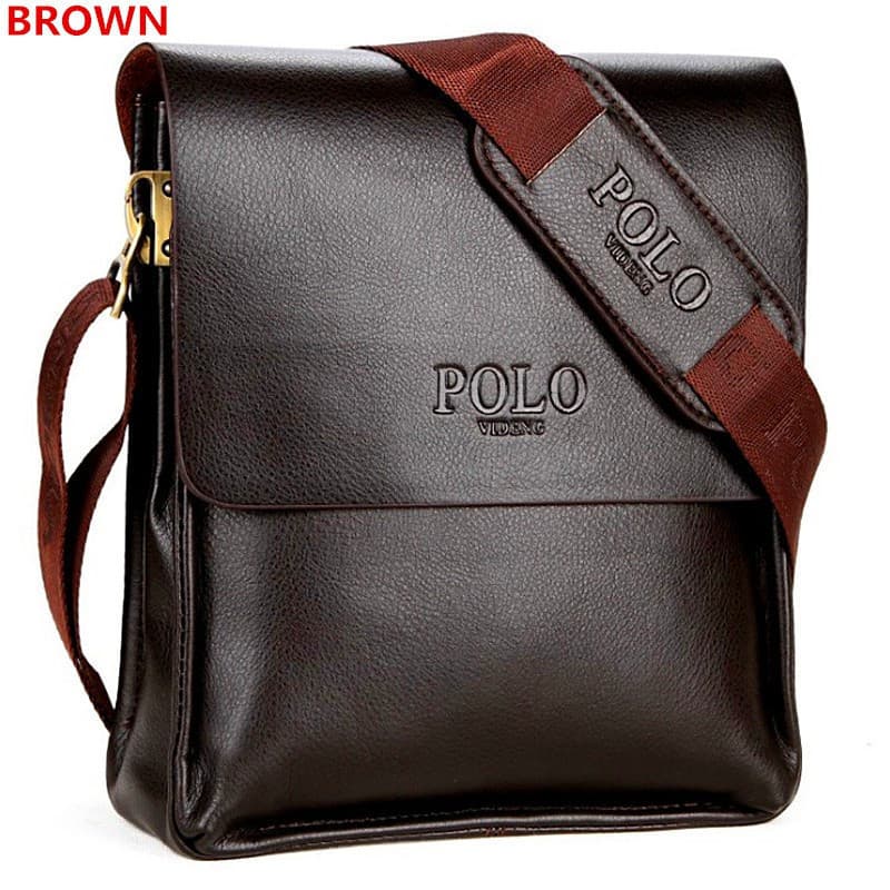 Bolsa Masculina POLO de Couro Clássica Bolsa Transversal Bolsas Mensageiro de Ombro BLF2