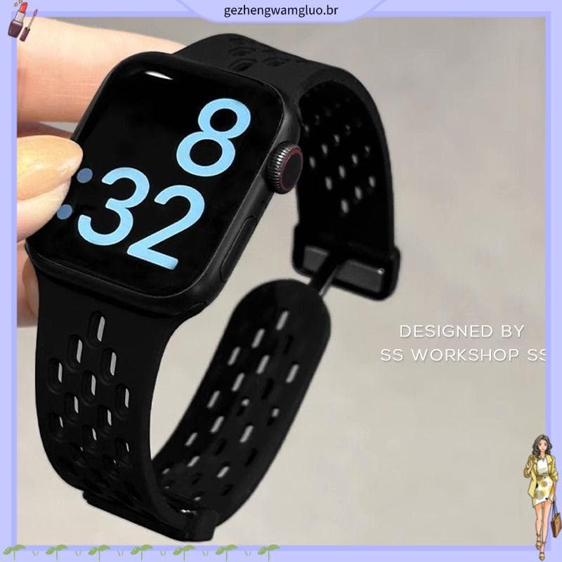 AppleWatch Strap Apple Watch Strap iWatch Strap s8 Fivela magnética Silicone Pulseira de substituição esportiva